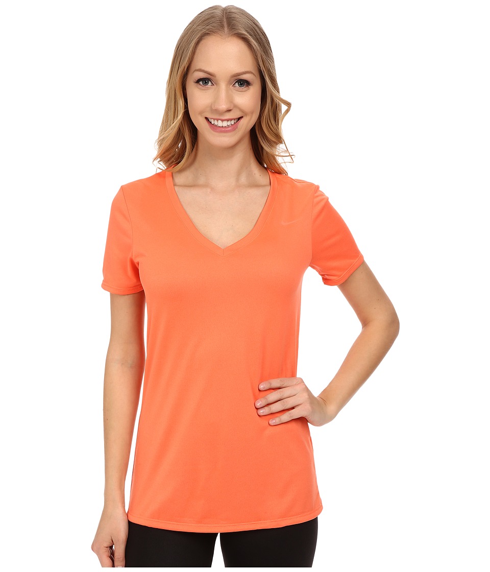 Nike - Legend 2.0 V-Neck Training Tee (Light Wild Mango/Light Wild Mango) Women
