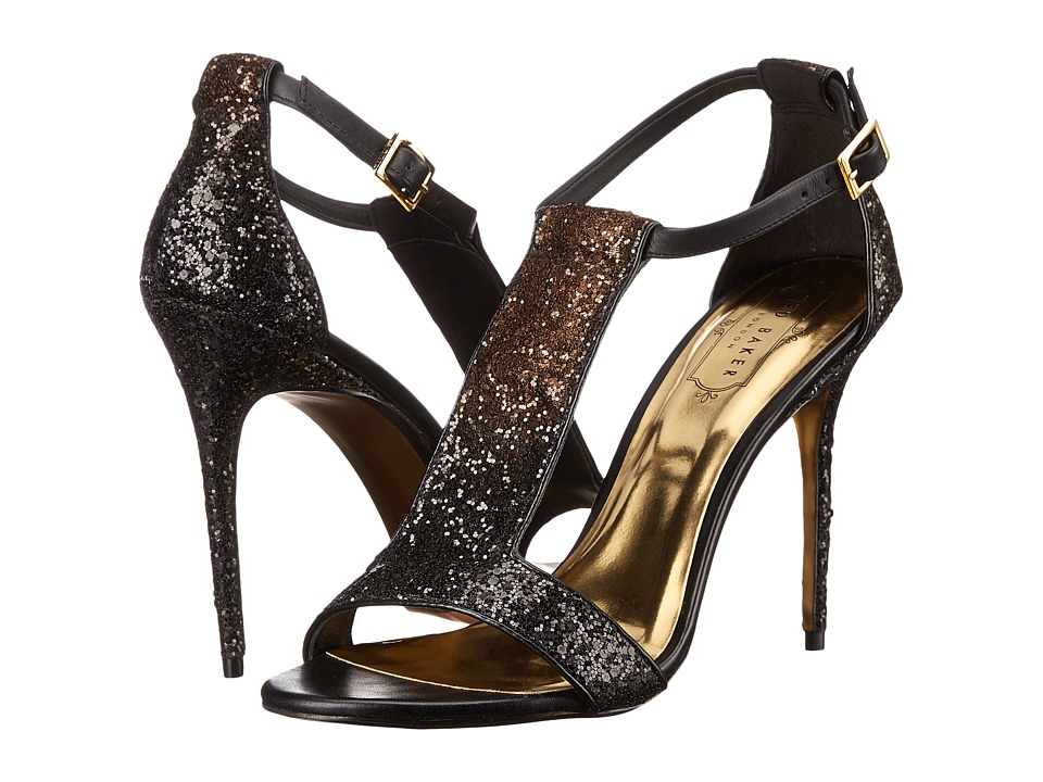 Ted Baker Pwimrose 2 (Black/Gold Satin C) High Heels