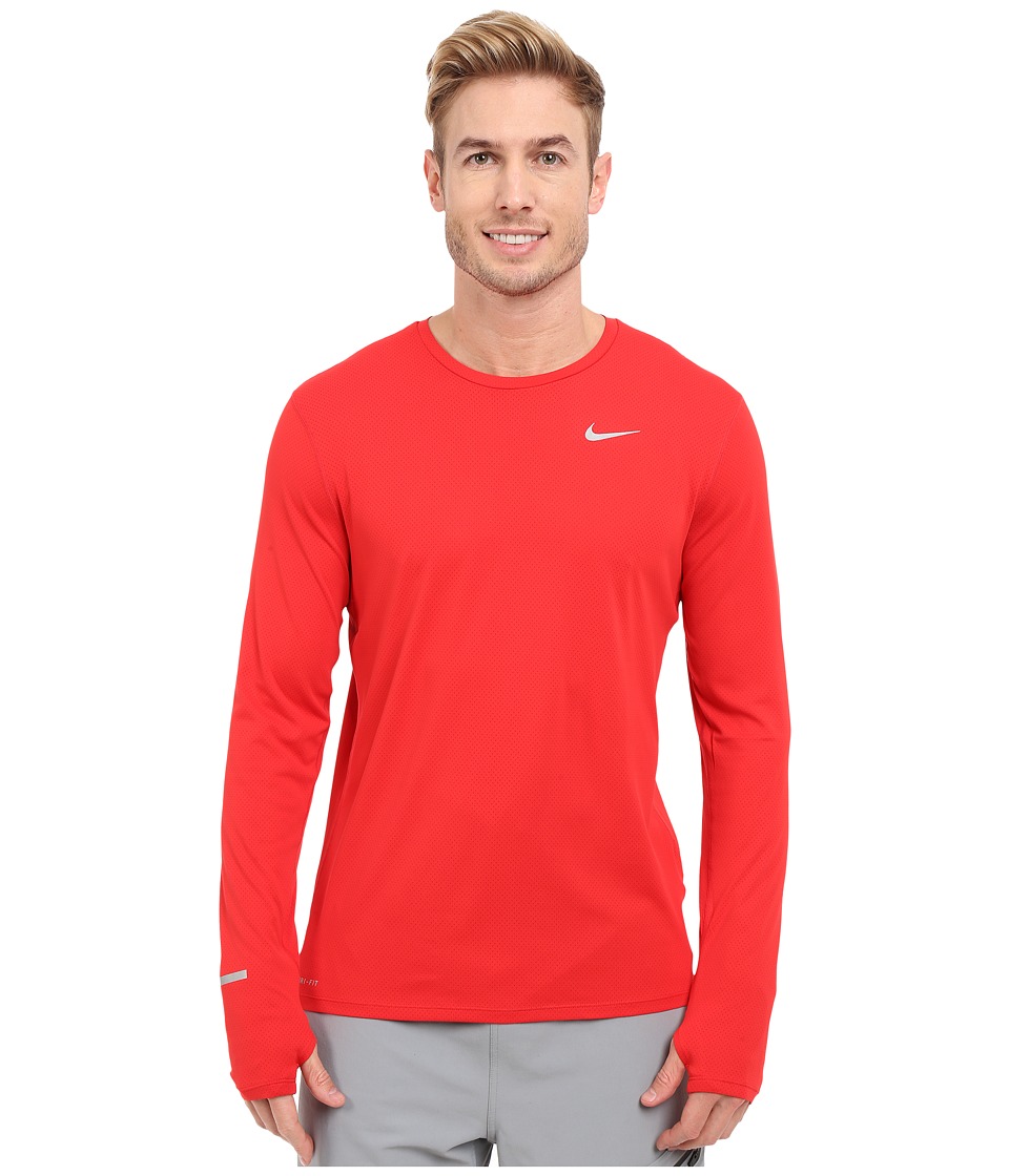 Nike - Dri-FIT Contour L/S Running Shirt (University Red/Reflective Silver) Men