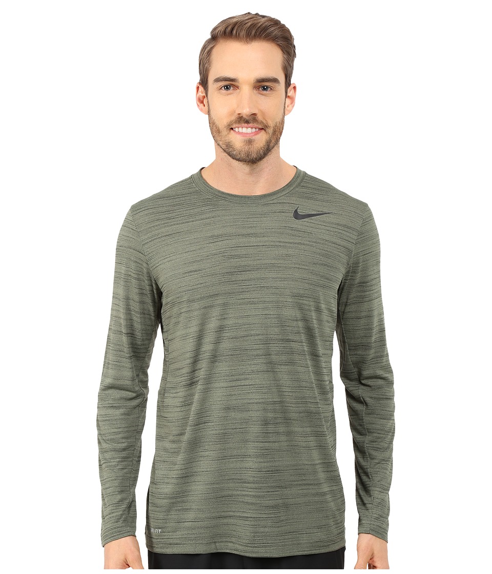 Nike - Dri-FIT Touch L/S (Medium Olive/Sequoia/Heather/Black) Men