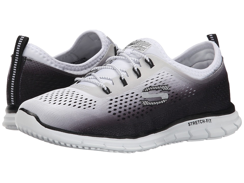 Womens Skechers Black Sport Glider Fearless White Women Shoes Womens Skechers Black Sport Glider Fearless White Women Shoes