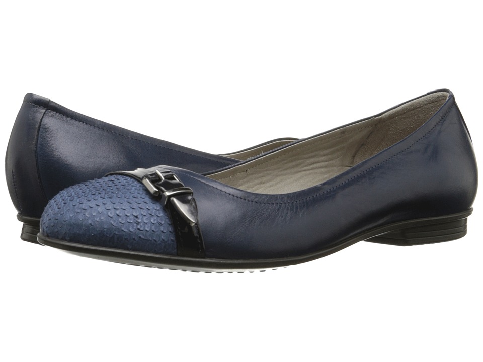 UPC 809702000369 product image for ECCO - Touch Ballerina Buckle (Denim Blue/Marine/Marine) Women's Flat Shoes | upcitemdb.com