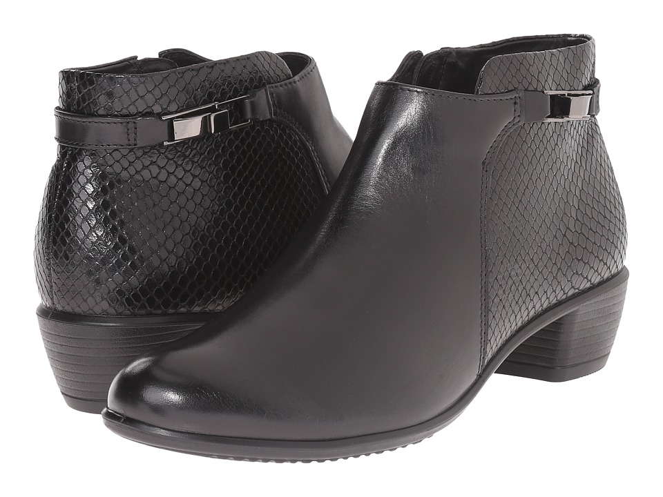 ECCO Touch 35 Ankle Boot (Black/Black) Women