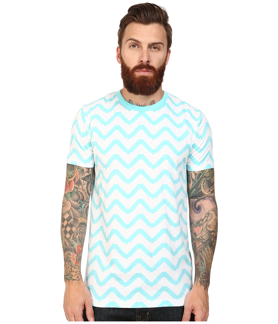 French Connection Geo Herringbone Tee (Aqua Sky) Men