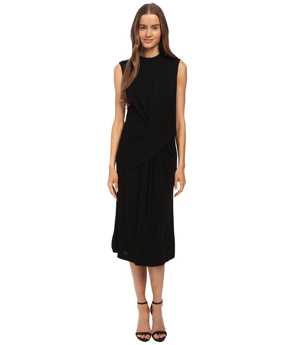 McQ Relaxed Twist Dress (Darkest Black Solid Twisted) Women