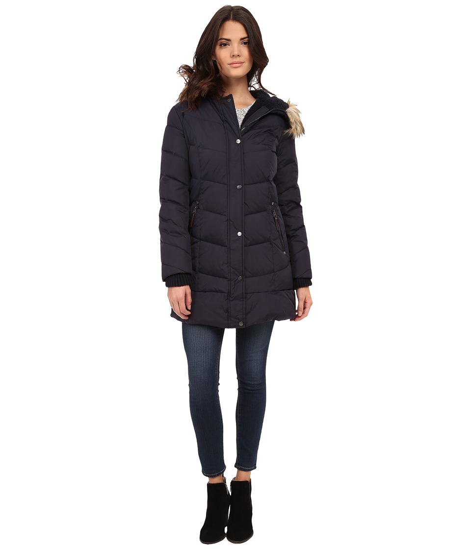 DKNY 3/4 Down w/ Curved Quilting 31510-Y5 (Midnight) Women