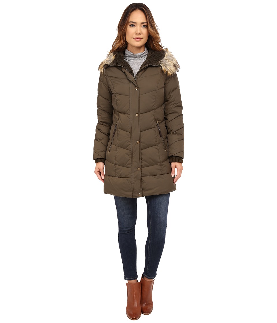 DKNY 3/4 Down w/ Curved Quilting 31510-Y5 (Loden) Women