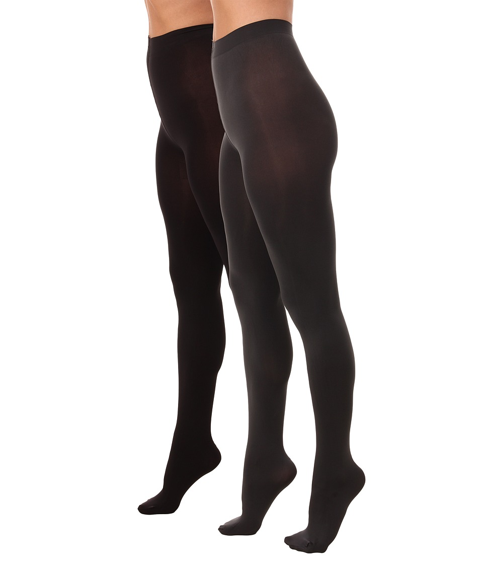 HUE - Blackout Tights 2-Pack (Cobblestone/Black) Hose