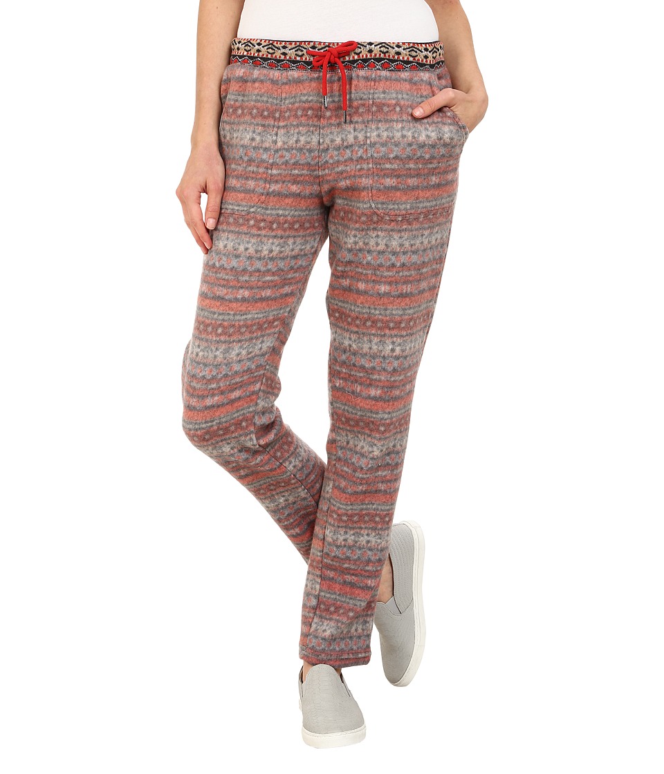 HUE Fairisle Brushed Fleece Relaxed Leggings (Cranapple) Women