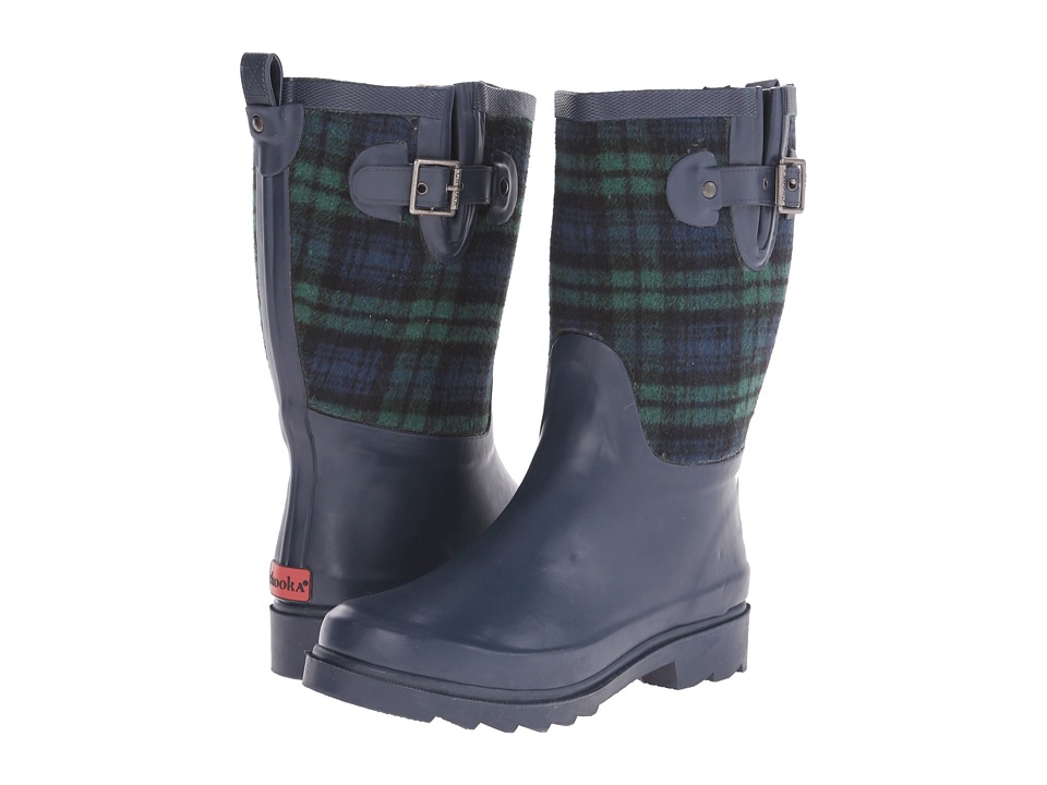 Chooka Euro Plaid Mid (Navy) Women