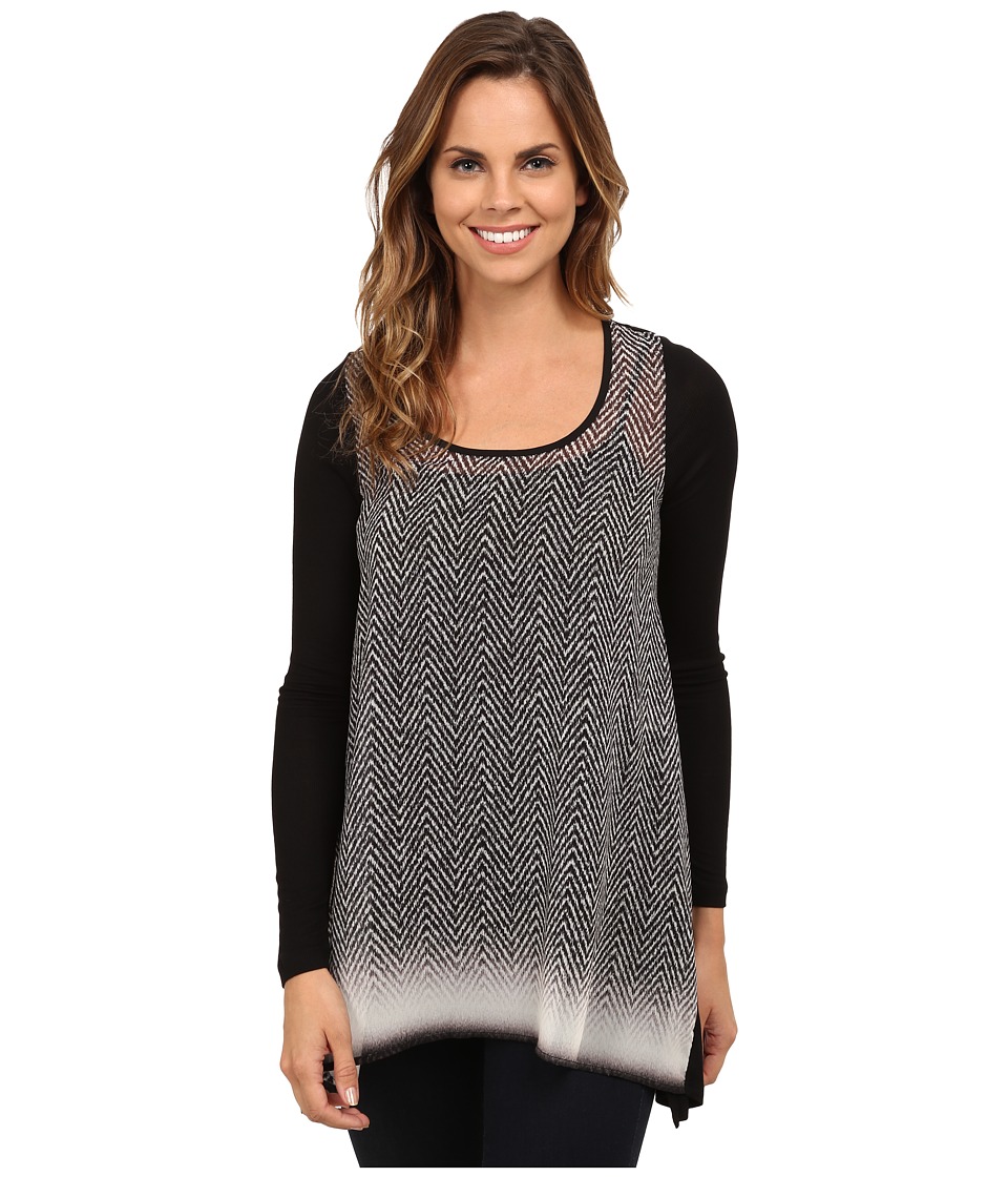 Karen Kane Long Sleeve Handkerchief Top (Print 1) Women