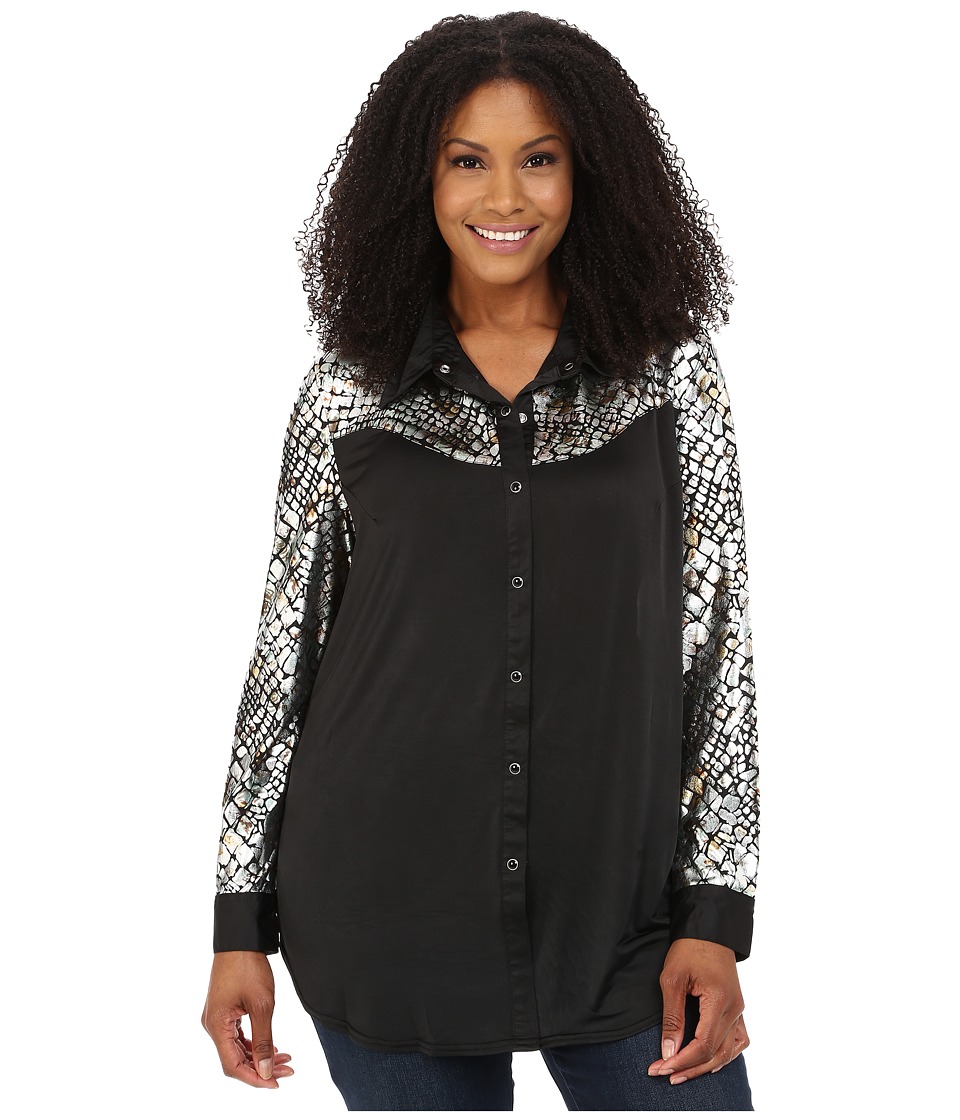Roper - Plus size 9913 Sold Poly Jersey (Black) Women's Clothing