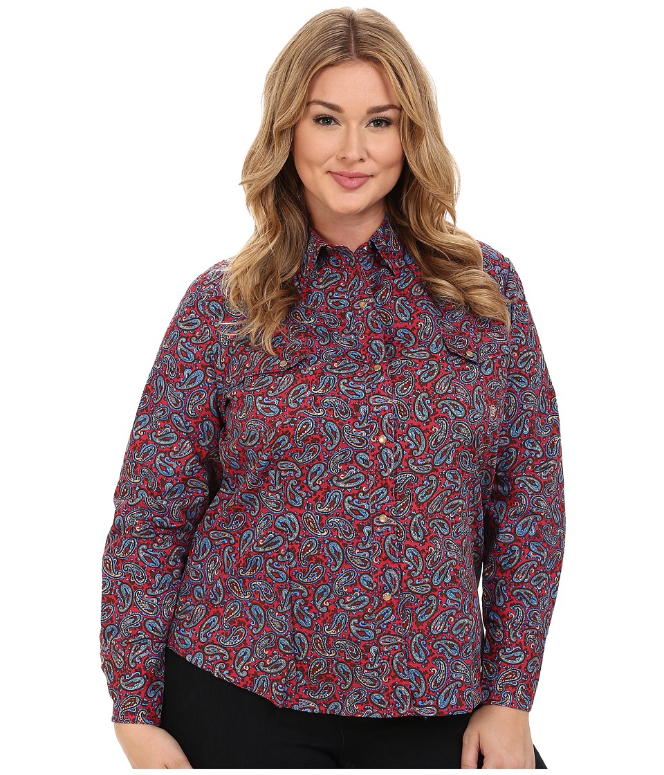 Roper - Plus Size 0050 Plaza Paisley (Red) Women's Clothing