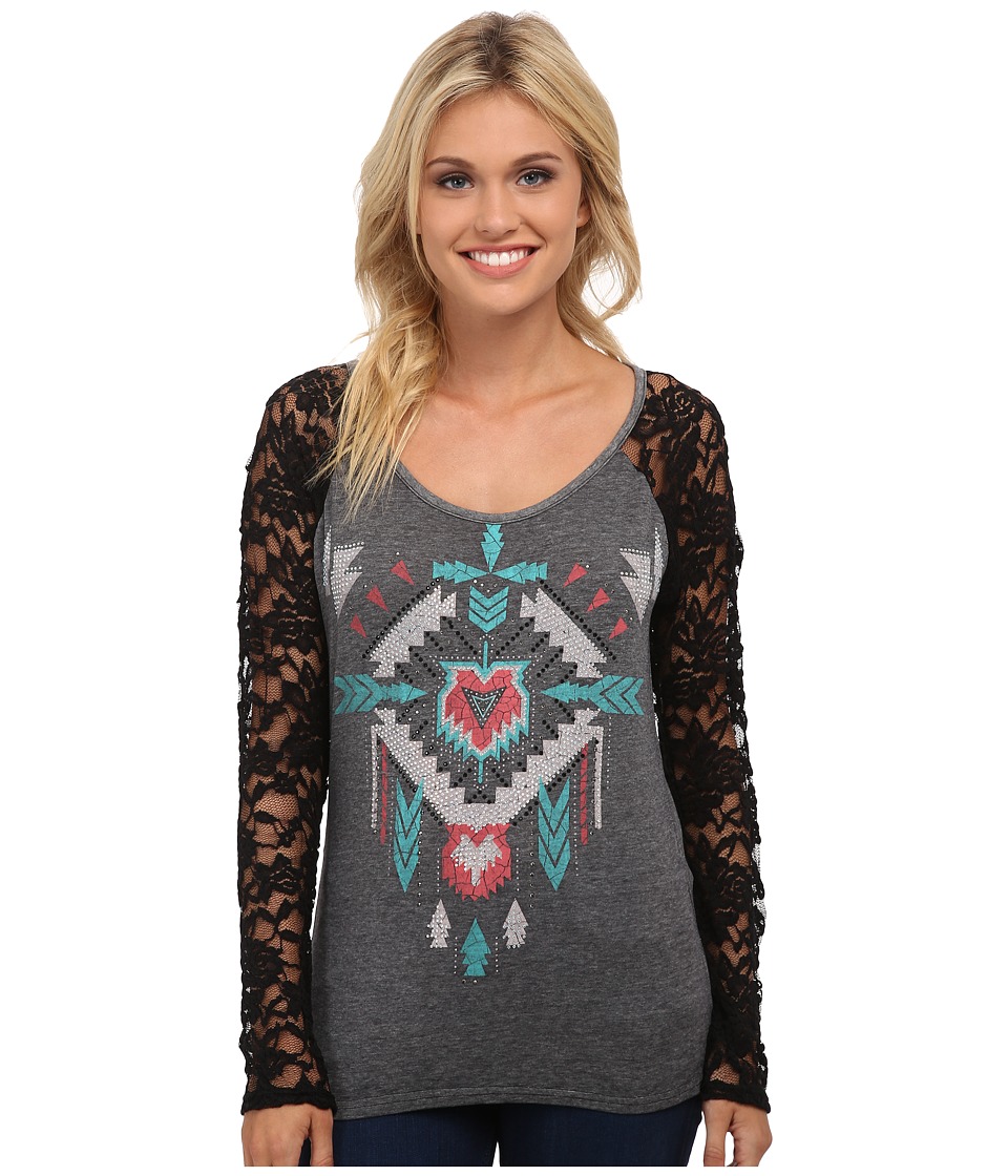 Rock and Roll Cowgirl - Long Sleeve T-Shirt 48T4251 (Black) Women's T Shirt