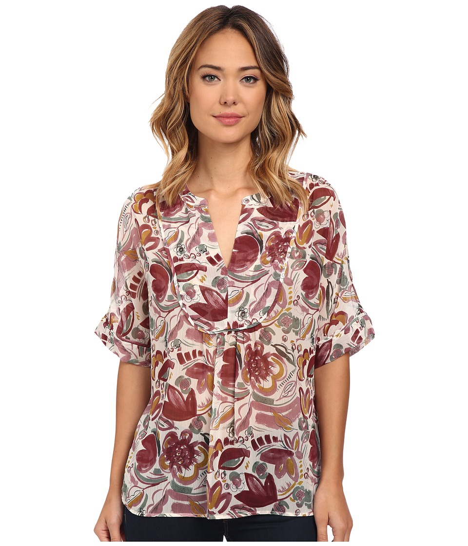 UPC 039372233969 product image for TWO by Vince Camuto - Short Sleeve Lyrical Floral Swing Y-Neck Blouse (Mauve Dus | upcitemdb.com