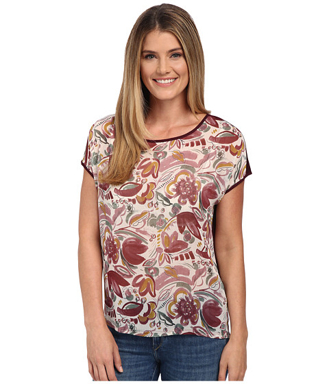 UPC 039372235055 product image for TWO by Vince Camuto - Short Sleeve Lyrical Floral Mixed Media Tee (Mauve Dust) W | upcitemdb.com
