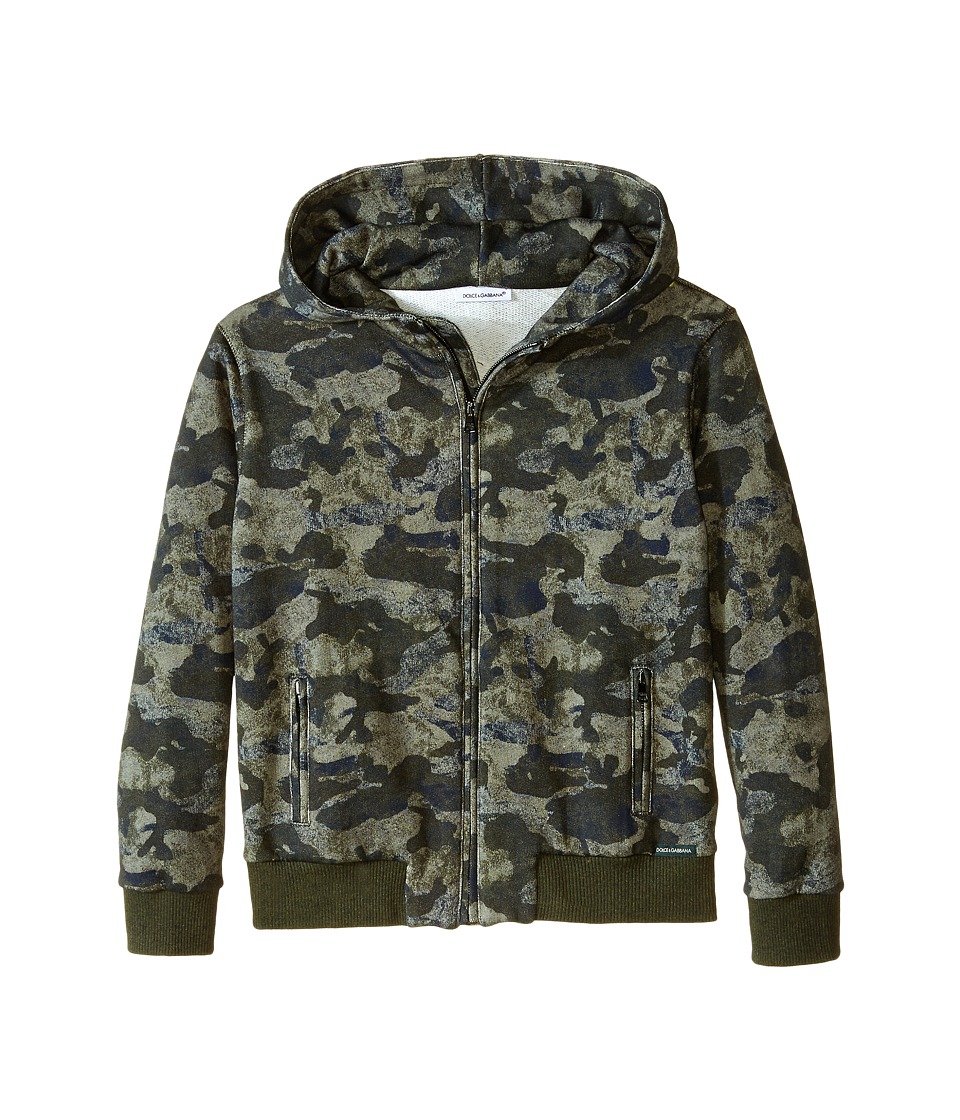 Dolce & Gabbana Kids - Camo Print Hoodie (Toddler/Little Kids) (Green Camo) Boy