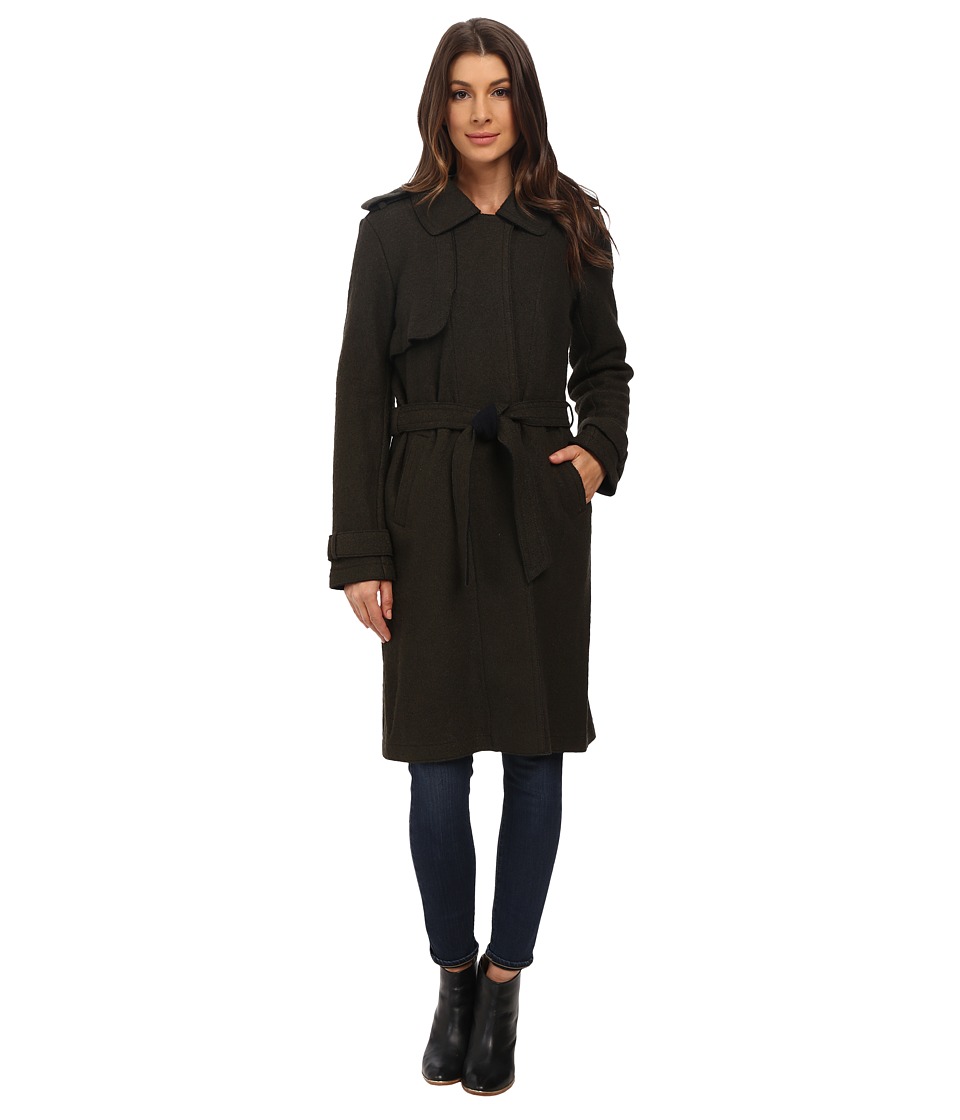 Vince Camuto Belted Long Soft Sweater Wool J1111 (Olive/Navy) Women