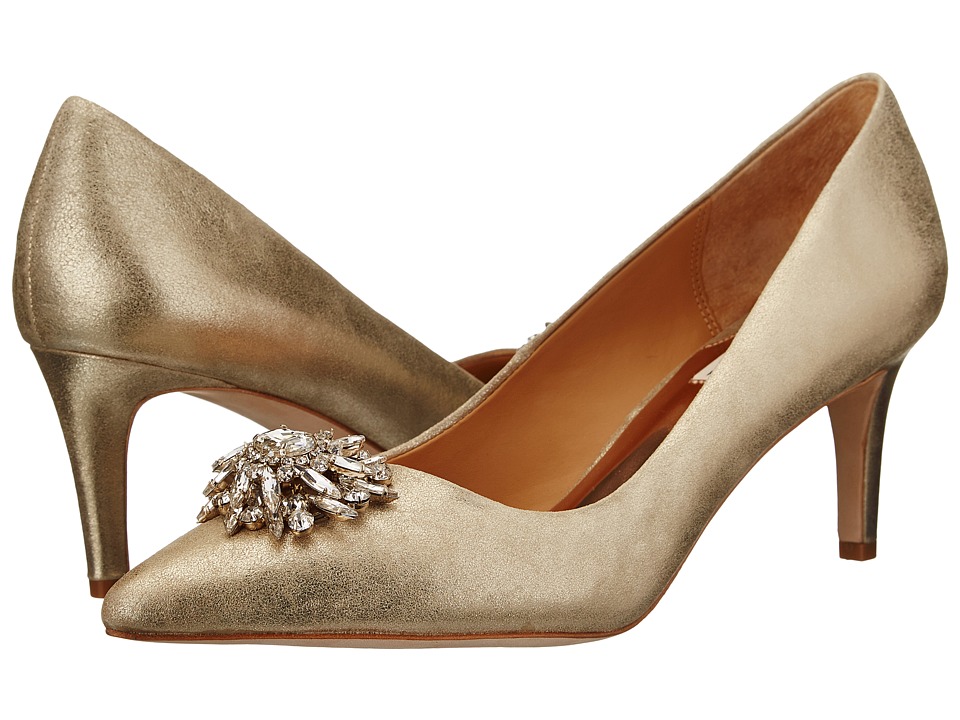 Badgley Mischka Gardenia II (Platino Metallic Suede) High Heels