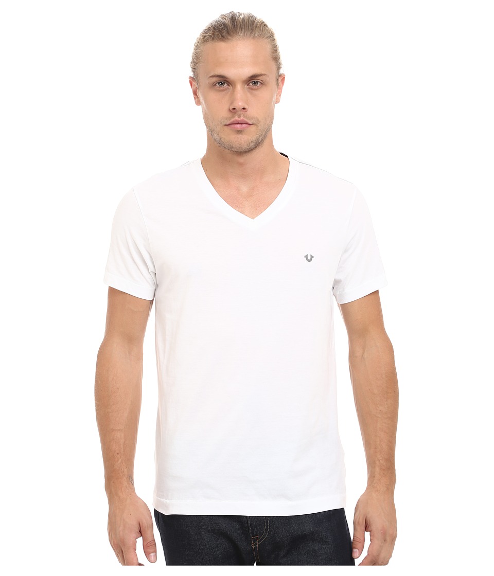 True Religion - V-Neck Tee (Optic White) Men