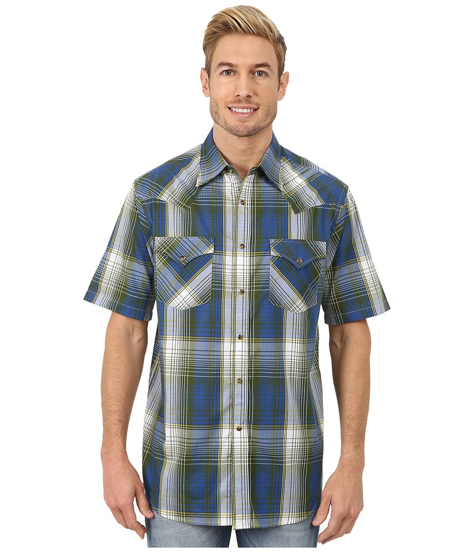 Pendleton - Short Sleeve Frontier Shirt (Blue/Green Exploded Ombre) Men's Short Sleeve Pullover