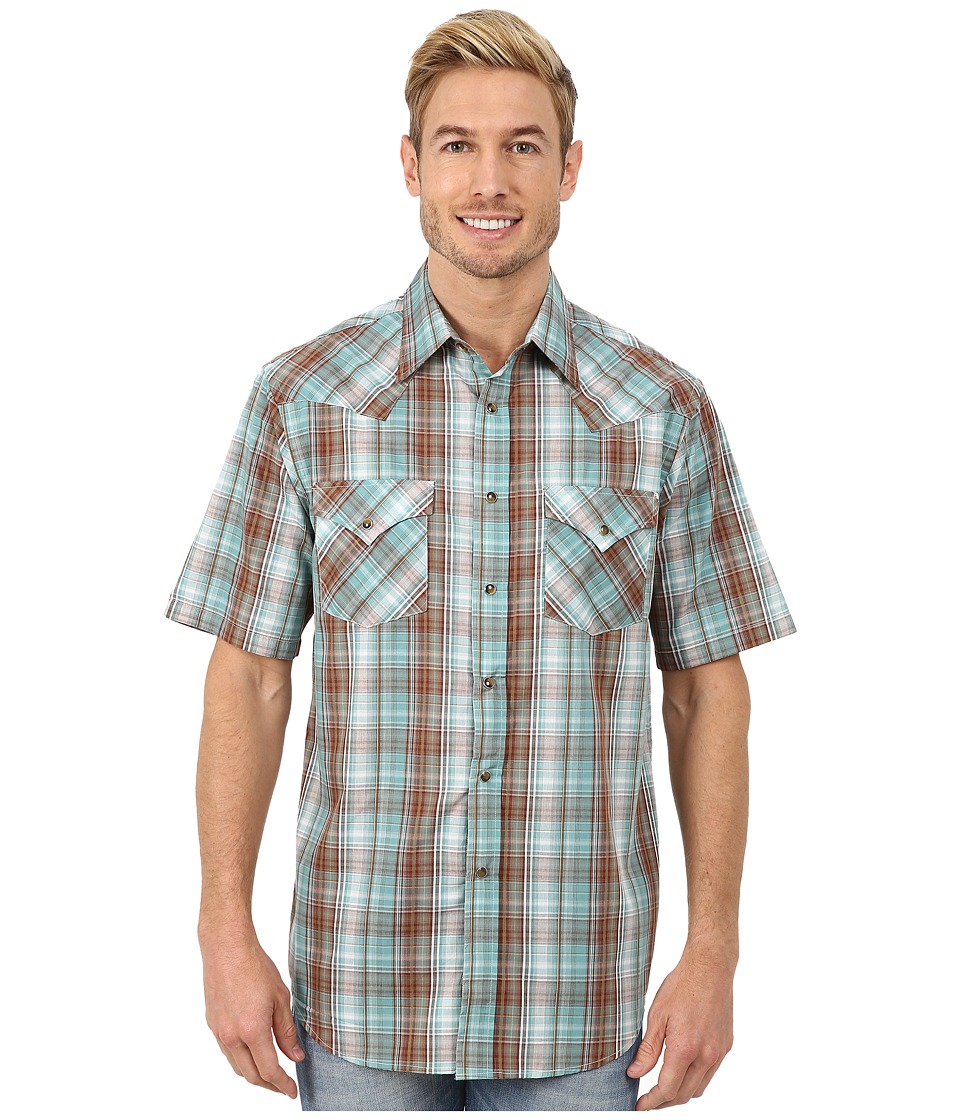 Pendleton - Short Sleeve Frontier Shirt (Turquoise/Brown Ombre) Men's Short Sleeve Pullover