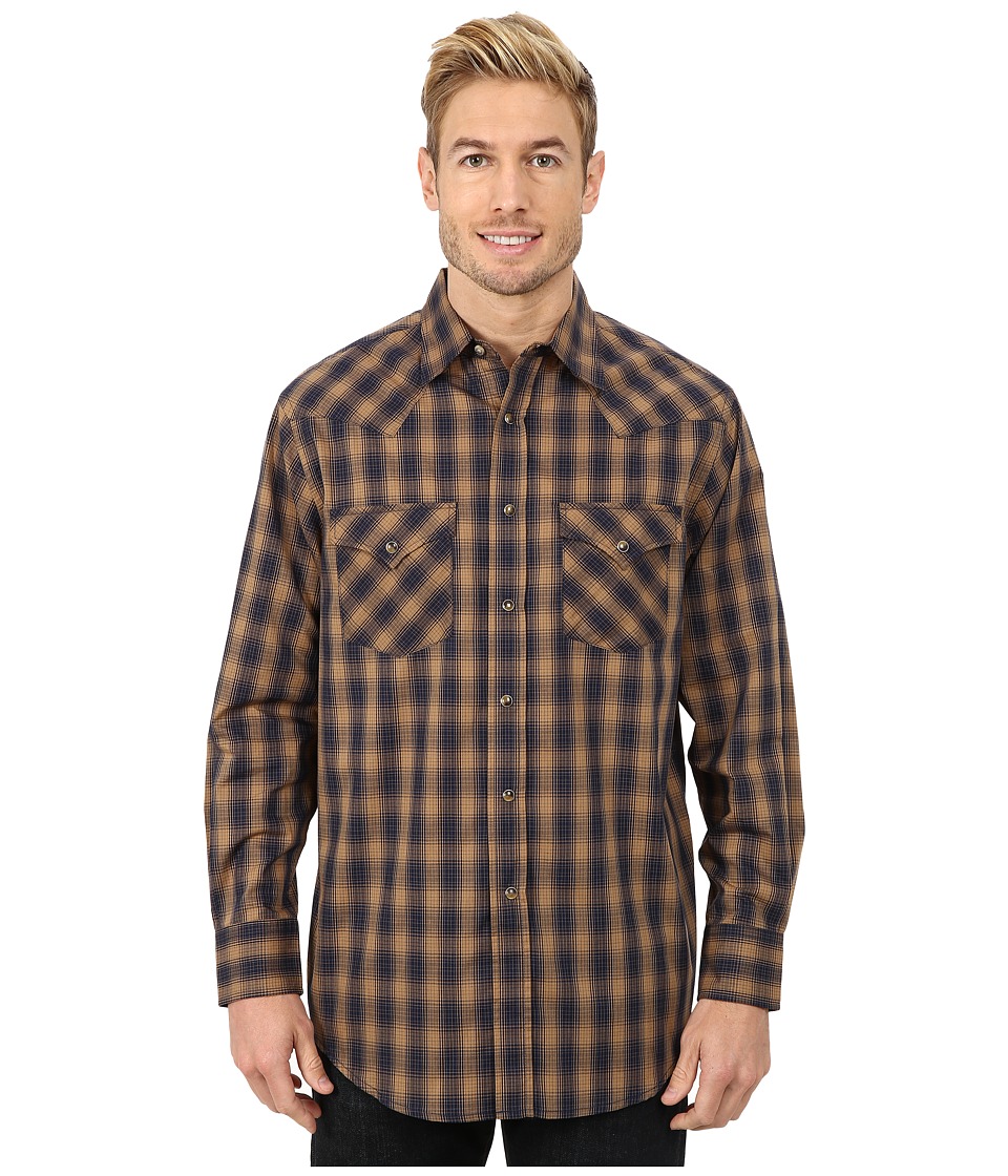 Pendleton - Long Sleeve Frontier Shirt (Navy/Brown Ombre) Men's Long Sleeve Pullover