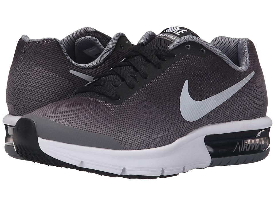 Nike Kids Air Max Sequent (Big Kid) (Black/Wolf Grey/White/Metallic Silver) Boys Shoes