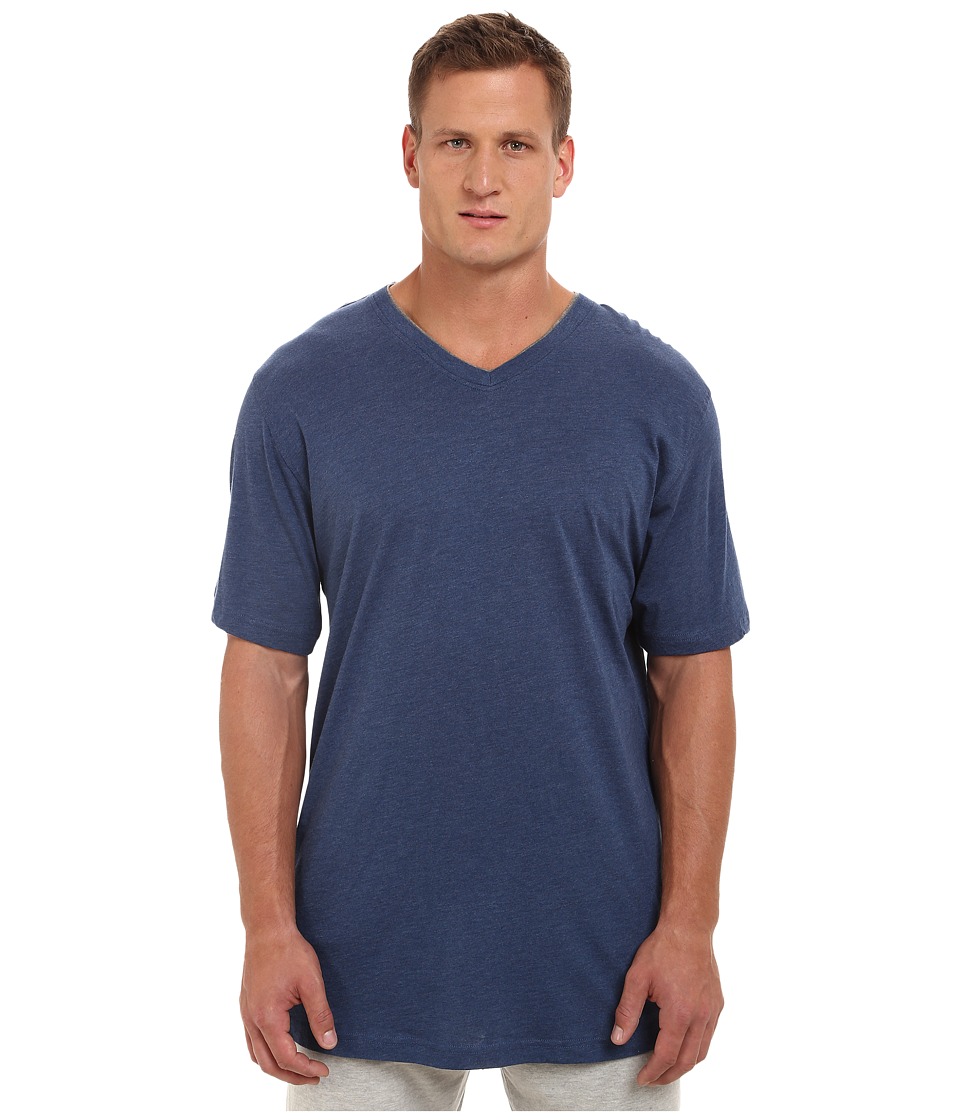Tommy Bahama - Big Tall Heather Cotton Modal Jersey Knit V-Neck Tee (Indigo Heather) Men
