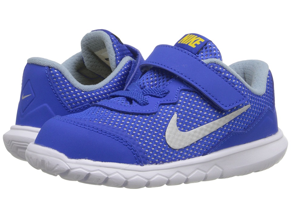 Nike Kids Flex Experience 4 (Infant/Toddler) (Hyper Cobalt/Varsity Maize/White/Metallic Silver) Boys Shoes