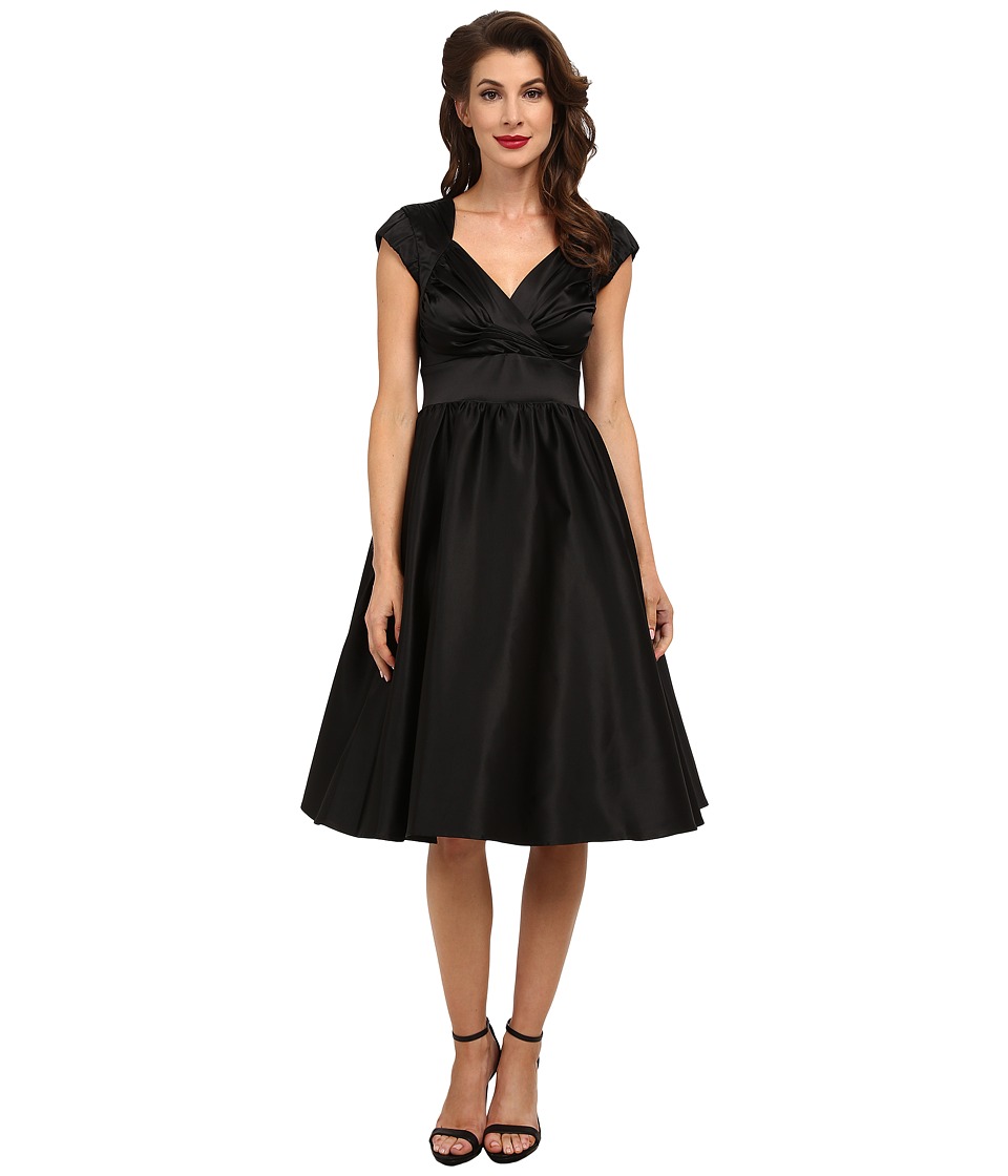 Stop Staring! - Graciela Swing Dress (Black Satin) Women