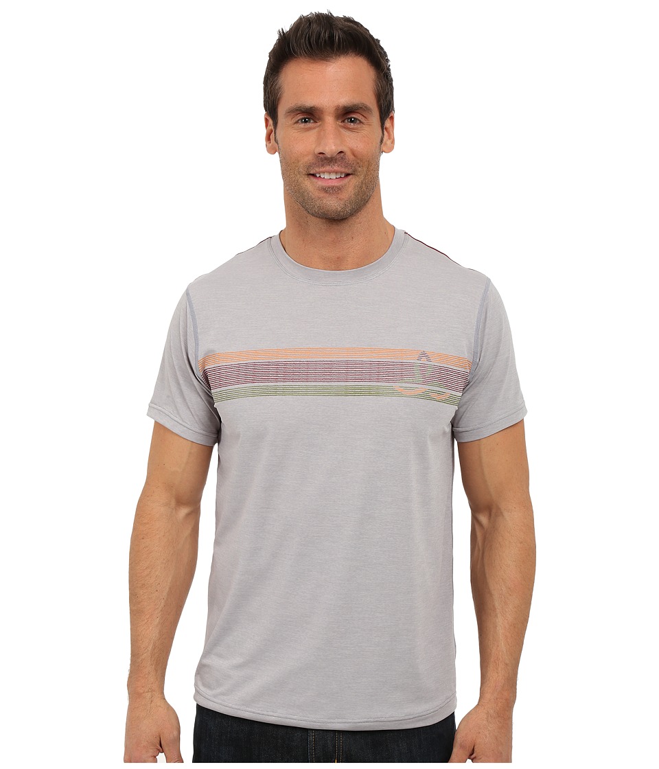 Prana Calder Short Sleeve Tee (Light Grey) Men