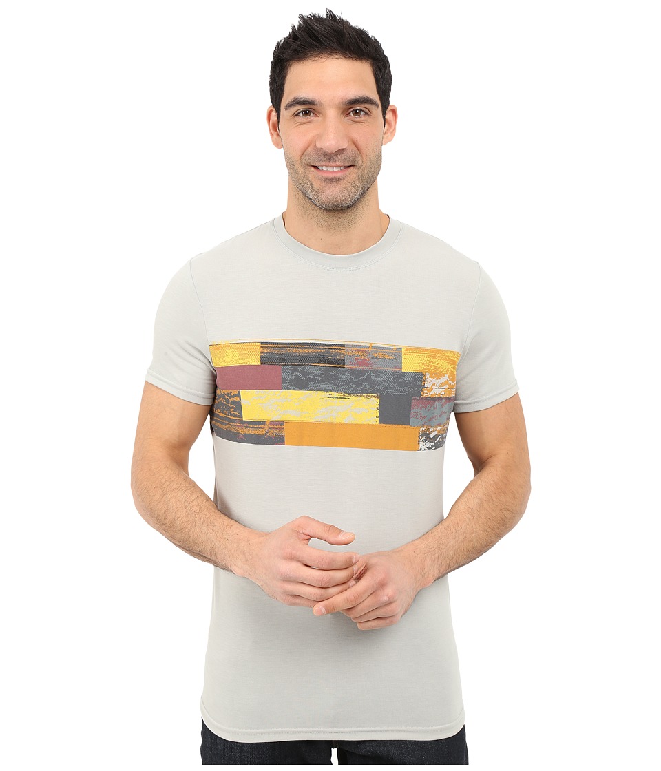 Prana Printed Ridge Tech Tee (Silver) Men