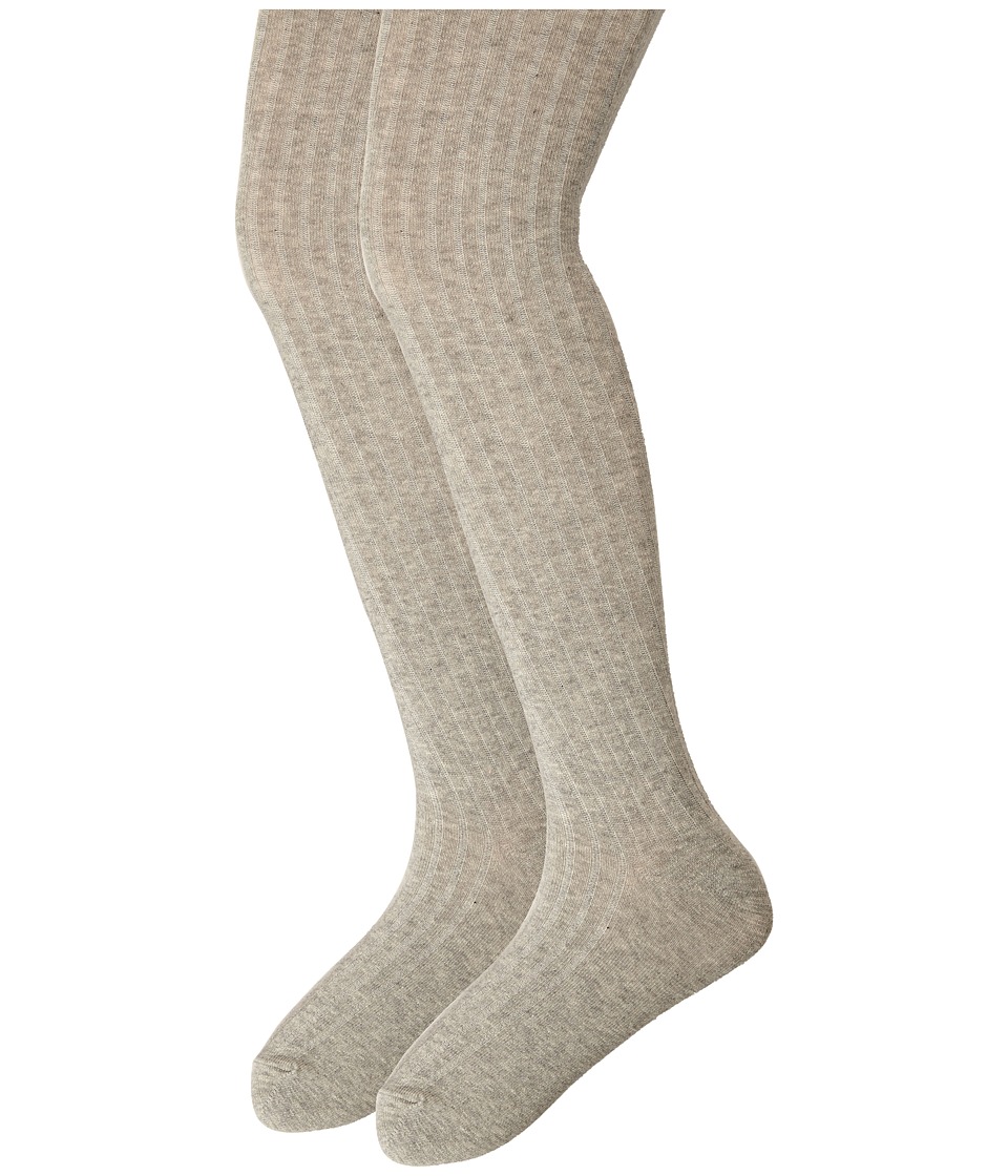 Jefferies Socks - Cotton Rib Tights 2-Pack (Toddler/Little Kid/Big Kid) (Grey/Grey) Hose