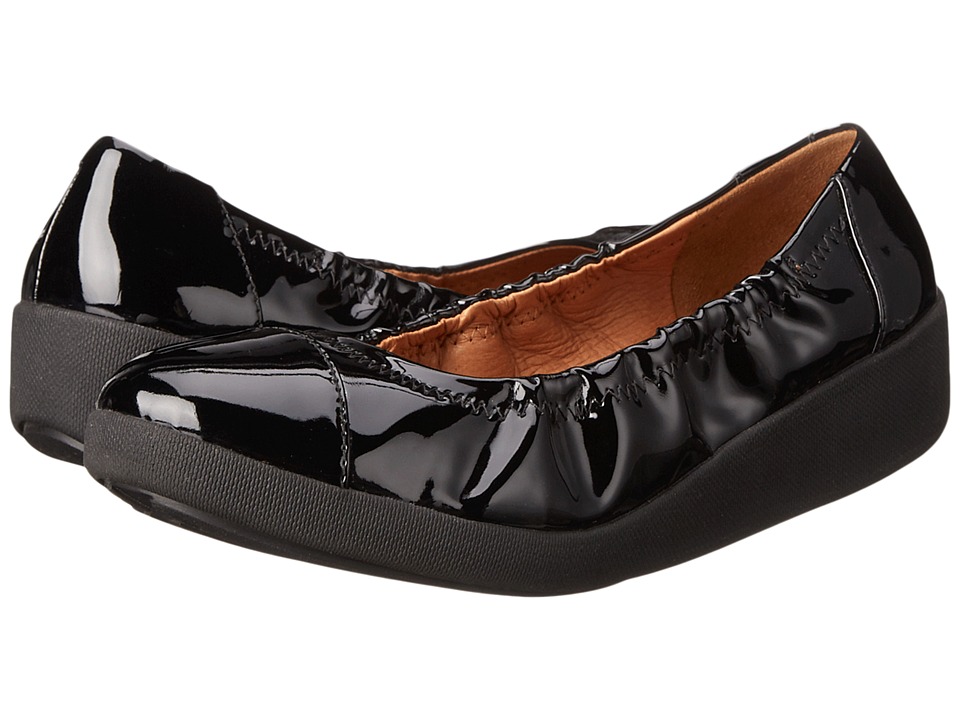 FitFlop F-Pop Ballerina (All Black Patent) Women