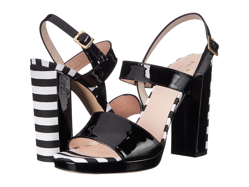 Kate Spade New York Brax (Black Patent/Black/White Stripe Grosgrain) Women