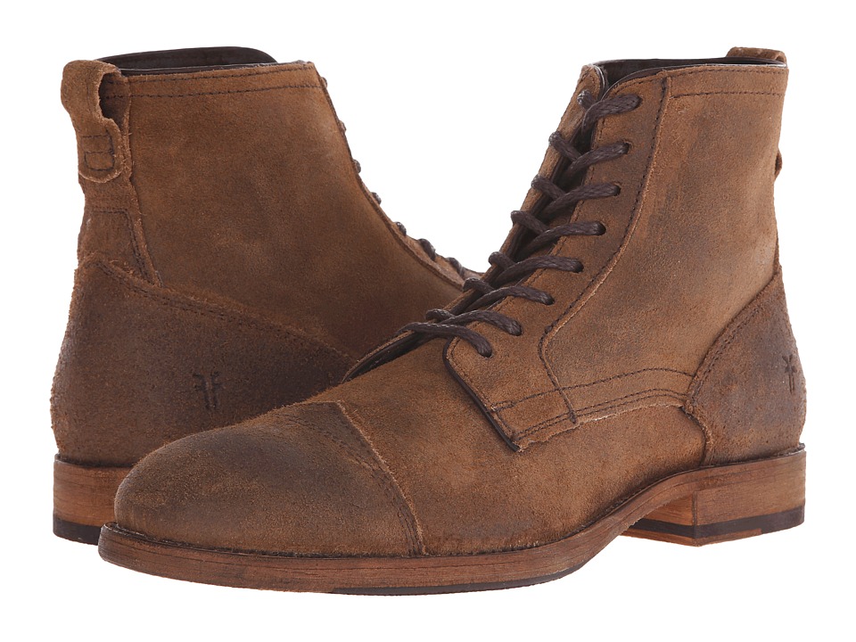 Frye Everett Lace Up (Tan Waxed Suede) Men