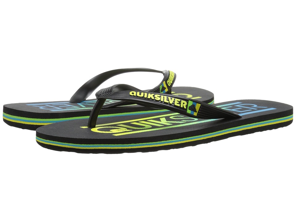 Quiksilver - Molokai Wordmark (Black/Black/Yellow) Men