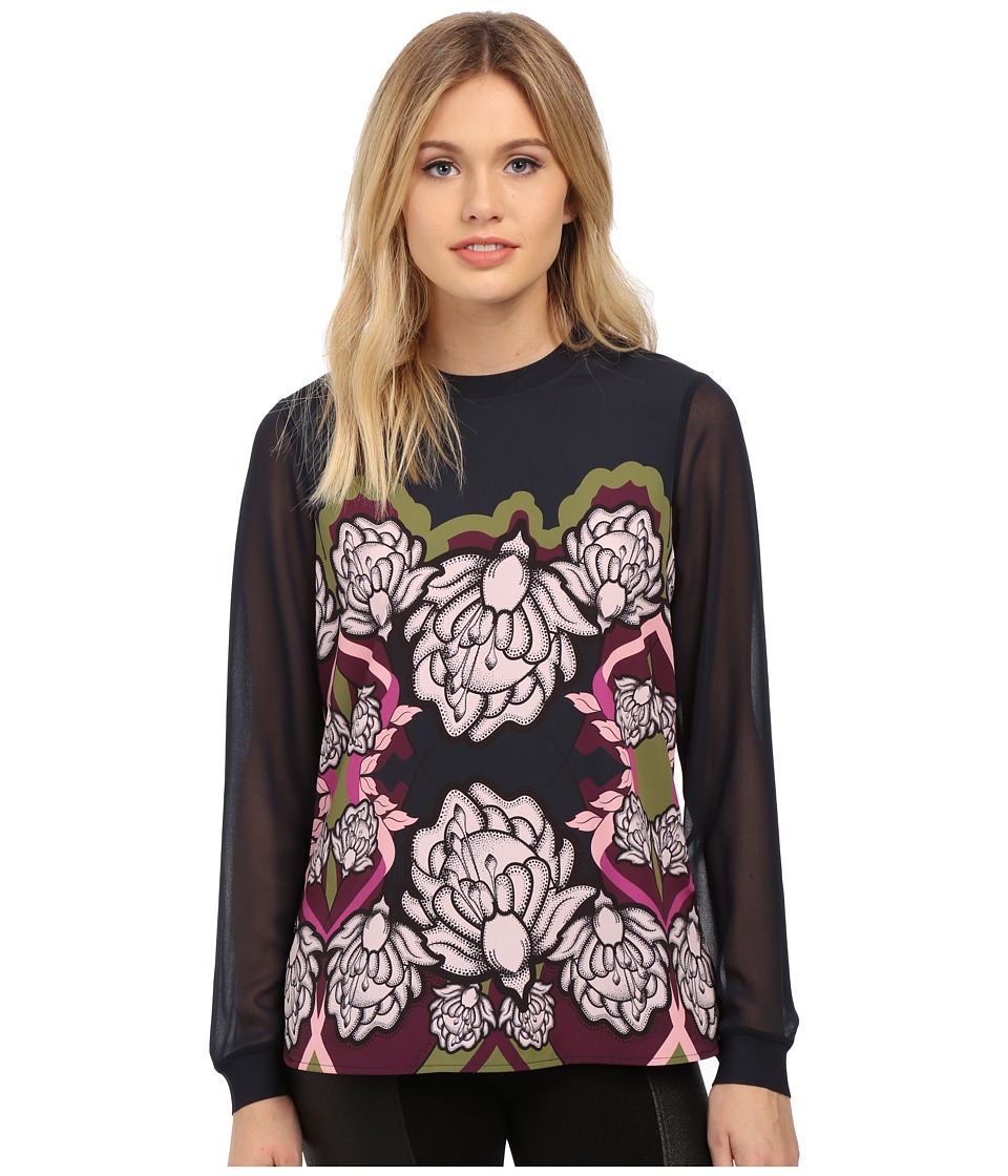 Ted Baker - Naylia Surreal Tapestry Long Sleeve Top (Dark Blue) Women