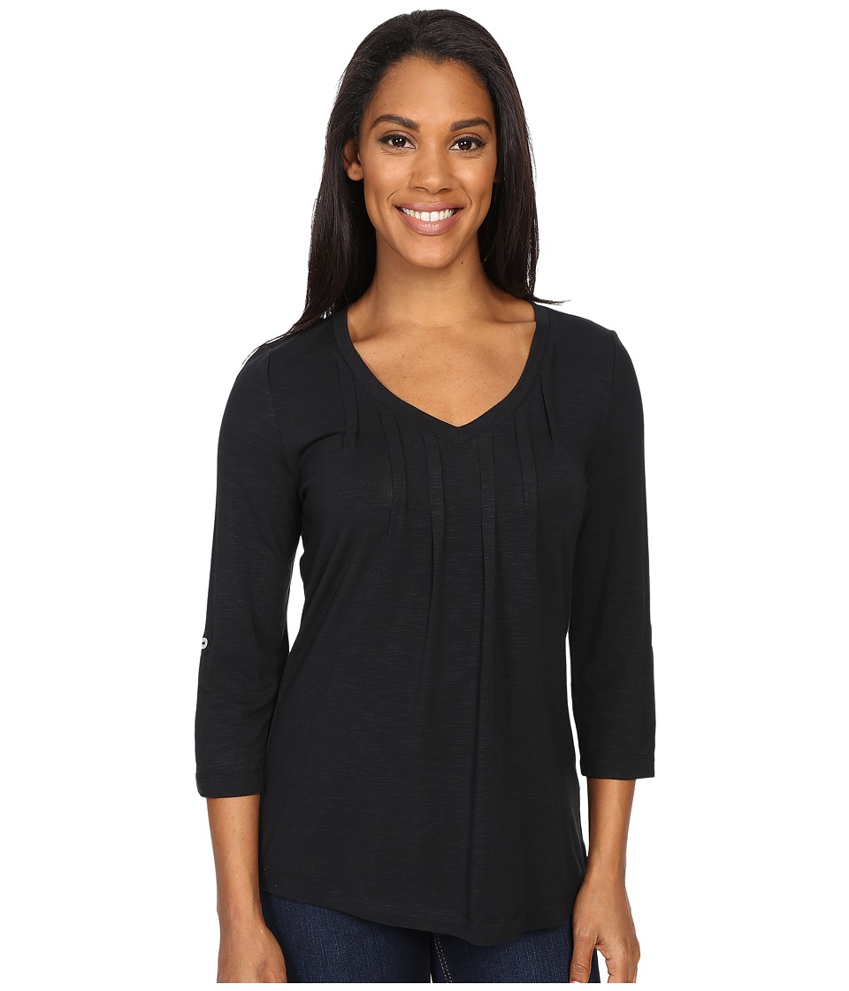 Royal Robbins Noe 3/4 Sleeve Vee Tee (Jet Black) Women