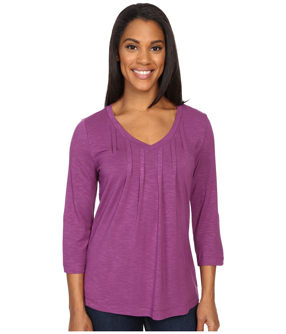Royal Robbins Noe 3/4 Sleeve Vee Tee (Pansy Purple) Women
