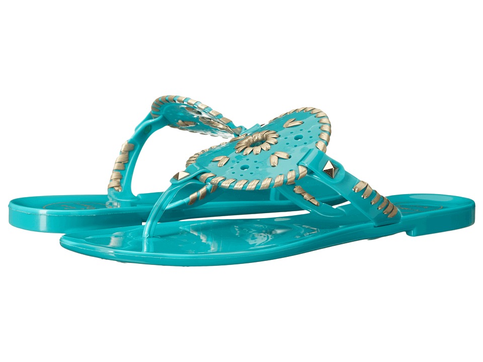 Jack Rogers Georgica Jelly (Caribbean Blue/Gold) Women