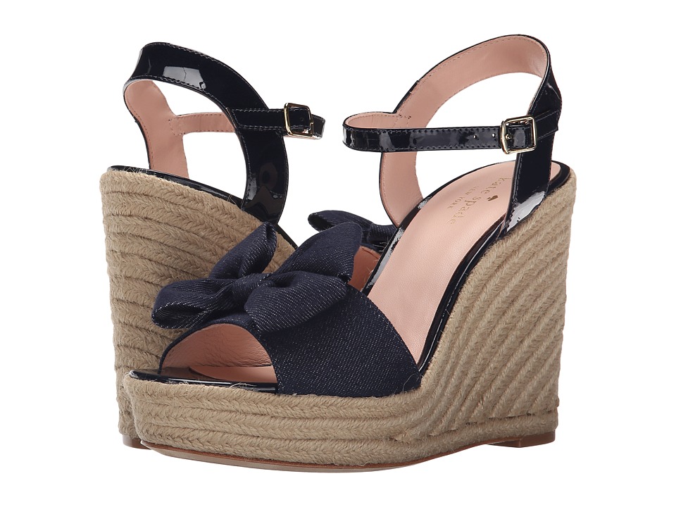 Kate Spade New York Darya (Blue Jeans Fabric/Navy Patent) Women