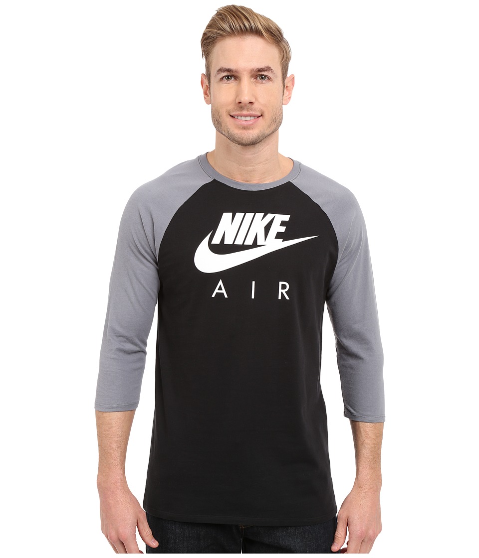 Nike - Air 3/4 Raglan Tee (Black/Cool Grey/White) Men