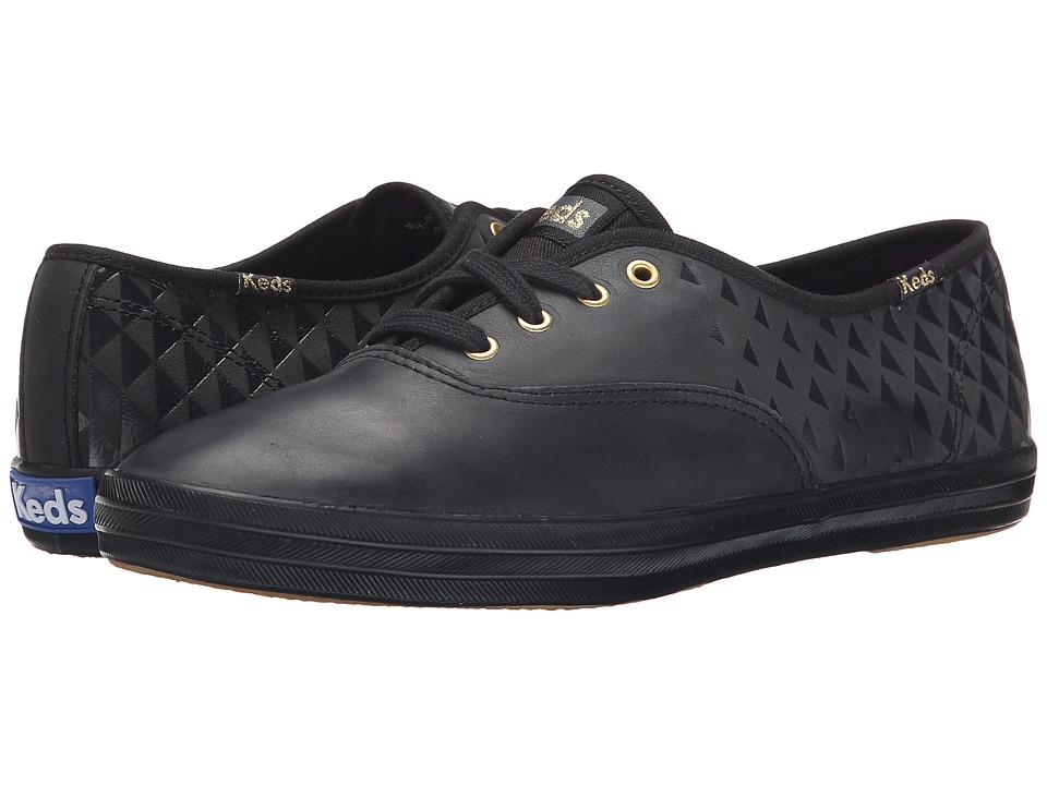 Keds Champion Embossed Leather (Black) Women