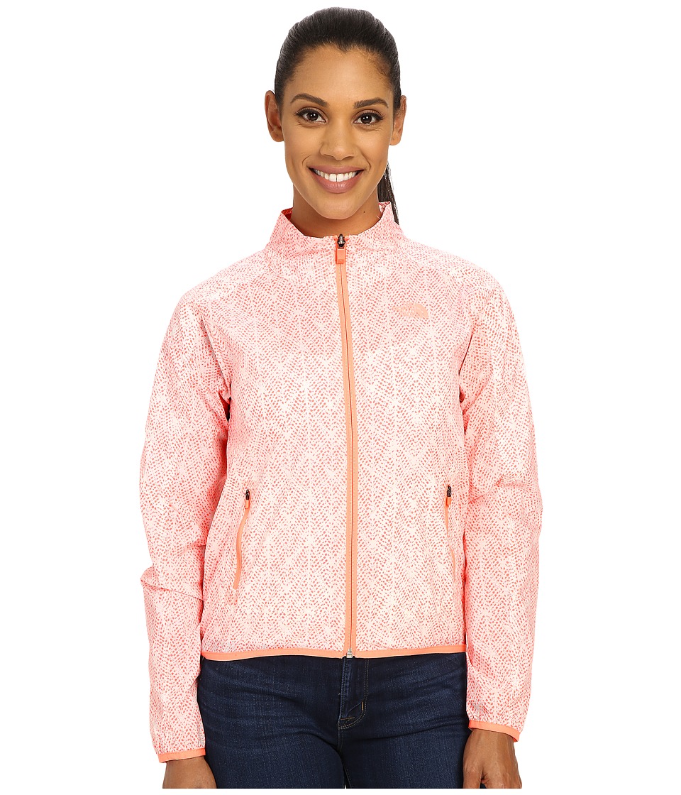 The North Face Nueva Printed Bomber Jacket (Neon Peach) Women