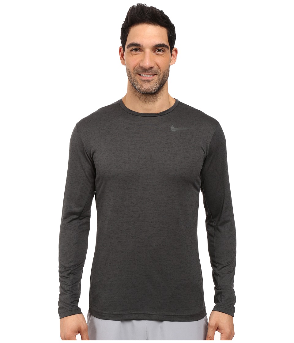 Nike Dri-FITtm Training Long Sleeve Shirt (Black/Black) Men