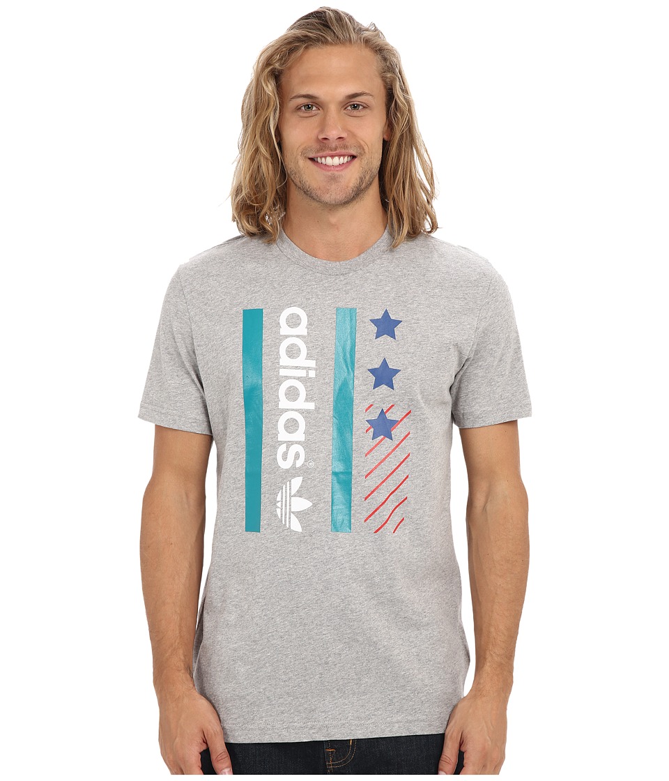 adidas Originals Star Archive Tee (Medium Grey Heather/White) Men