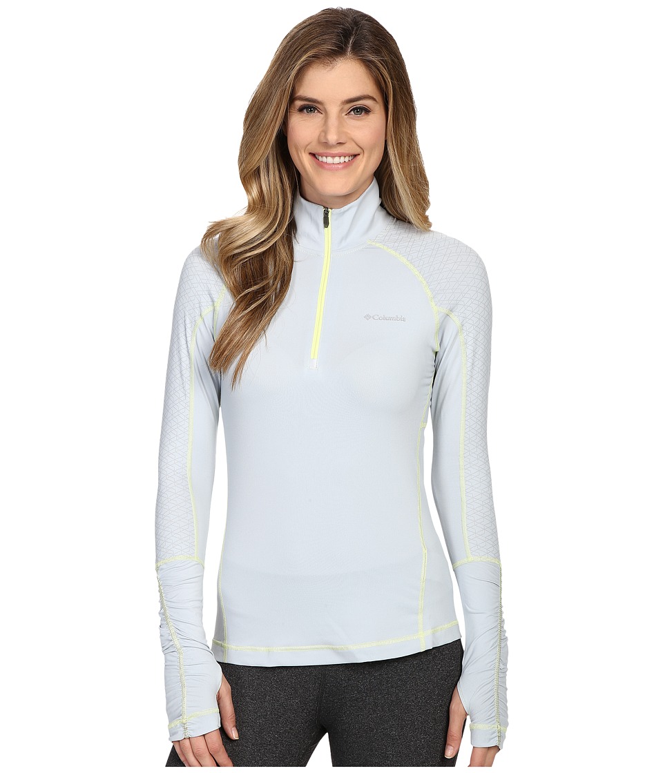 Columbia Trail Flashtm 1/2 Zip Shirt (Cirrus Grey/White Zip/Neon Light Stitch) Women