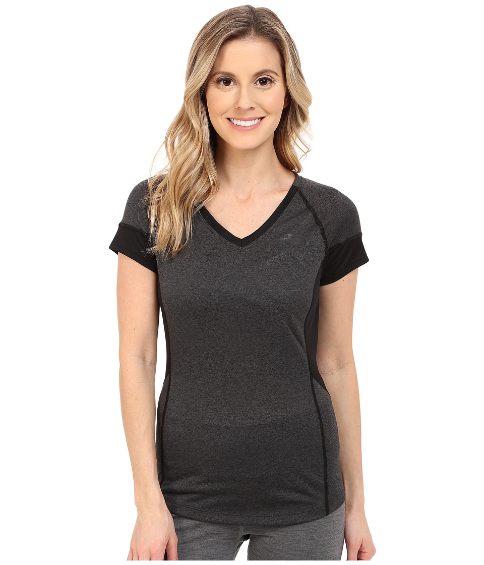 The North Face Reactor V-Neck Short Sleeve (TNF Dark Grey Heather/TNF Black (Prior Season)) Women